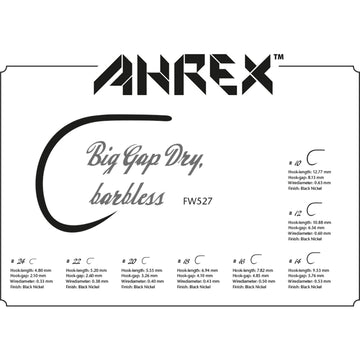 Ahrex FW527 lightweight barbless dry fly hook for delicate dries.