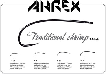 Ahrex Ns156 Nordic Salt shrimp hook size 10 pack image highlighting durable black nickel finish