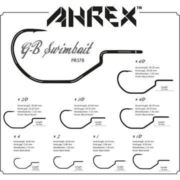Ahrex PR378 GB Predator Swimbait Hook angle shot with durable black nickel finish for long wear