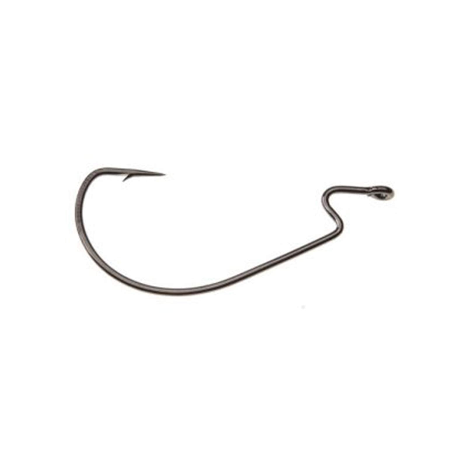 Ahrex PR380 Texas Predator Hook close-up, black nickel finish, snag-resistant for weedy waters.