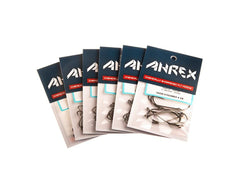 Ahrex SA220 tied-pattern image demonstrates broad saltwater usage and strong hook integrity.