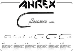 Ahrex SA220 sturdy-wire hook with straight shank for durable saltwater flies.