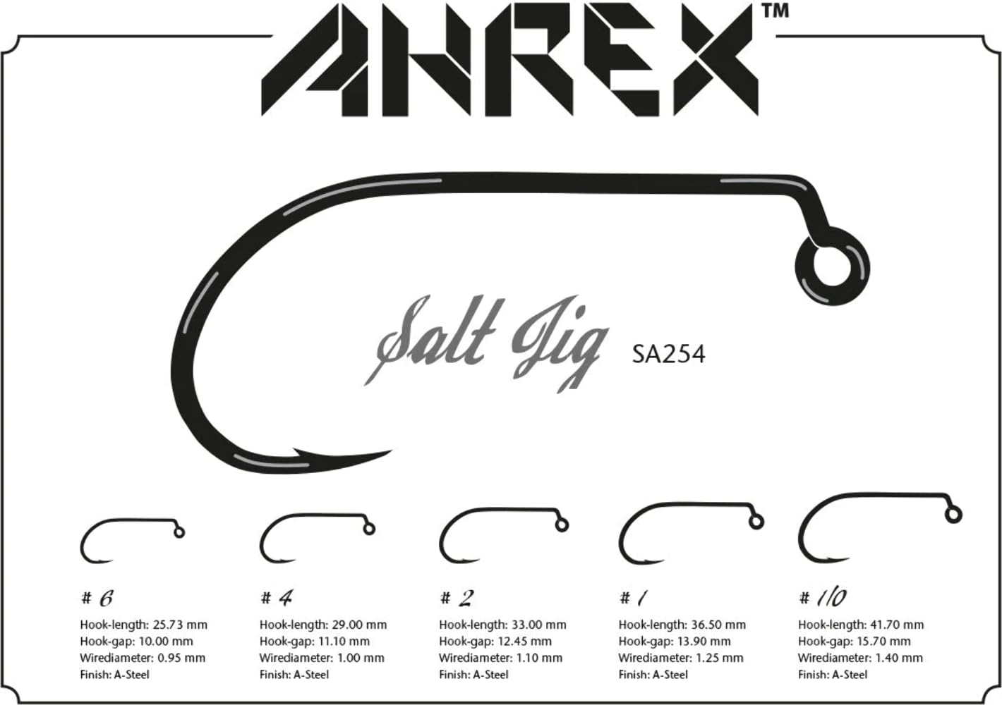 Ahrex SA254 salt jig hooks on a jig fly enabling modern inverted presentations