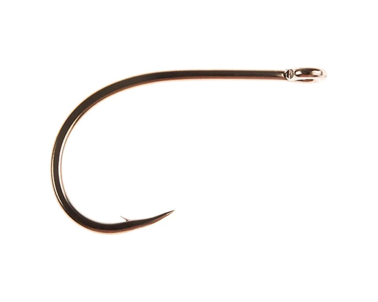 Ahrex SA280 saltwater minnow hook closeup showing sharpened point for precise bait presentation.