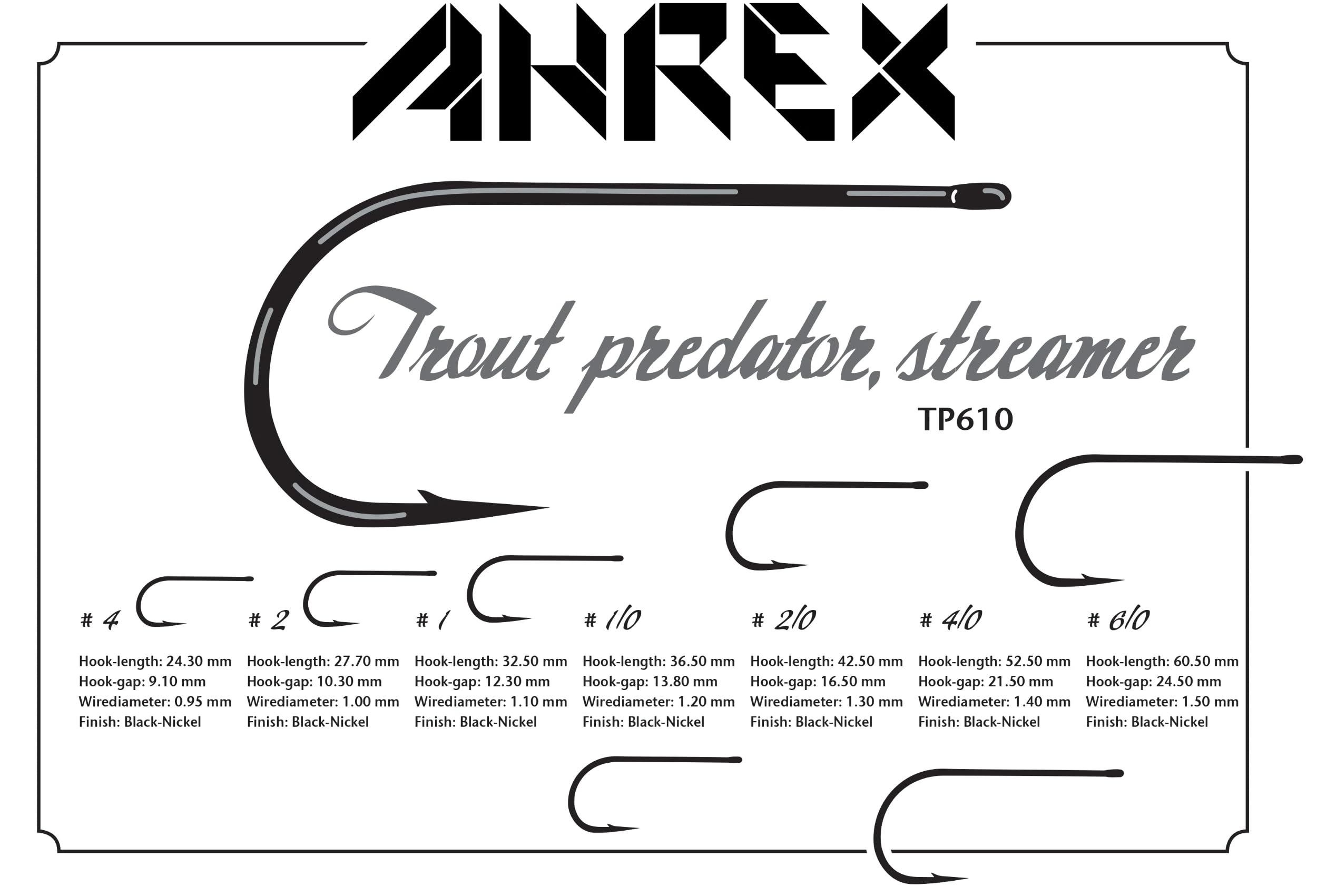 Ahrex TP610 Trout Predator Streamer Hook closeup highlighting stinger Aberdeen bend