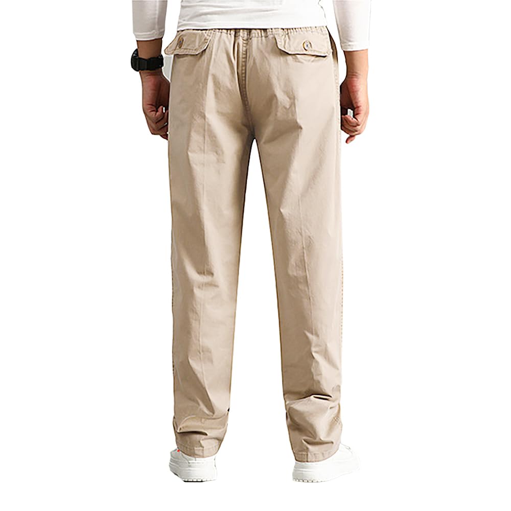 AIFARLD cargo pants beige fabric on a runner scene, illustrating running suitability