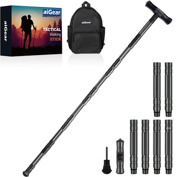 aiGear G2 Tactical Stick balance view shows stable support on rugged trails