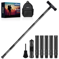 aiGear G2 tactical stick extended view highlights rugged aluminum build for hiking