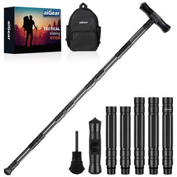 aiGear G2 Tactical Stick hiking staff assembled for rugged trail use and durability.