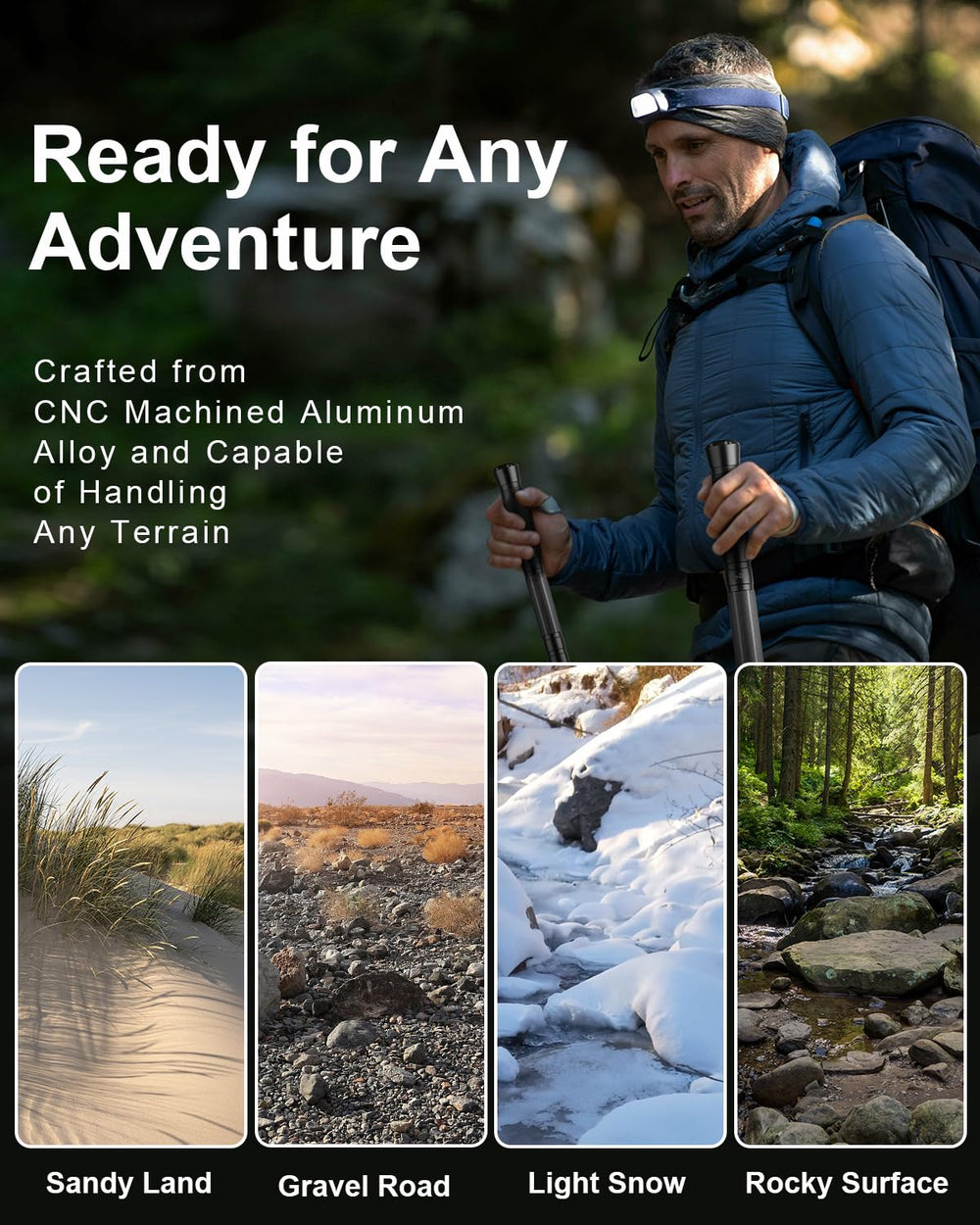 aiGear G3 adjustable length suited for hikers of different heights on the trail.