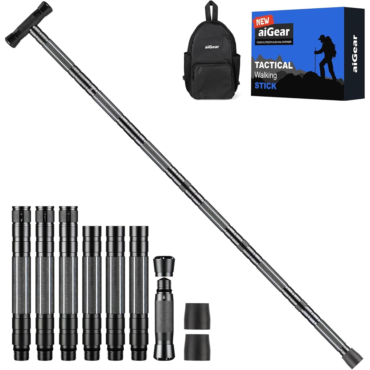 aiGear G3 Tactical Stick with durable aluminum construction for rugged outdoor support.