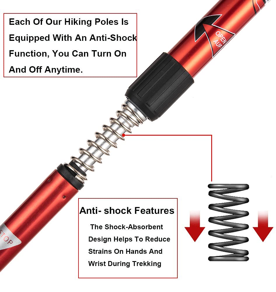 Aihoye poles feature ergonomic grip and moisture-absorbing handle.