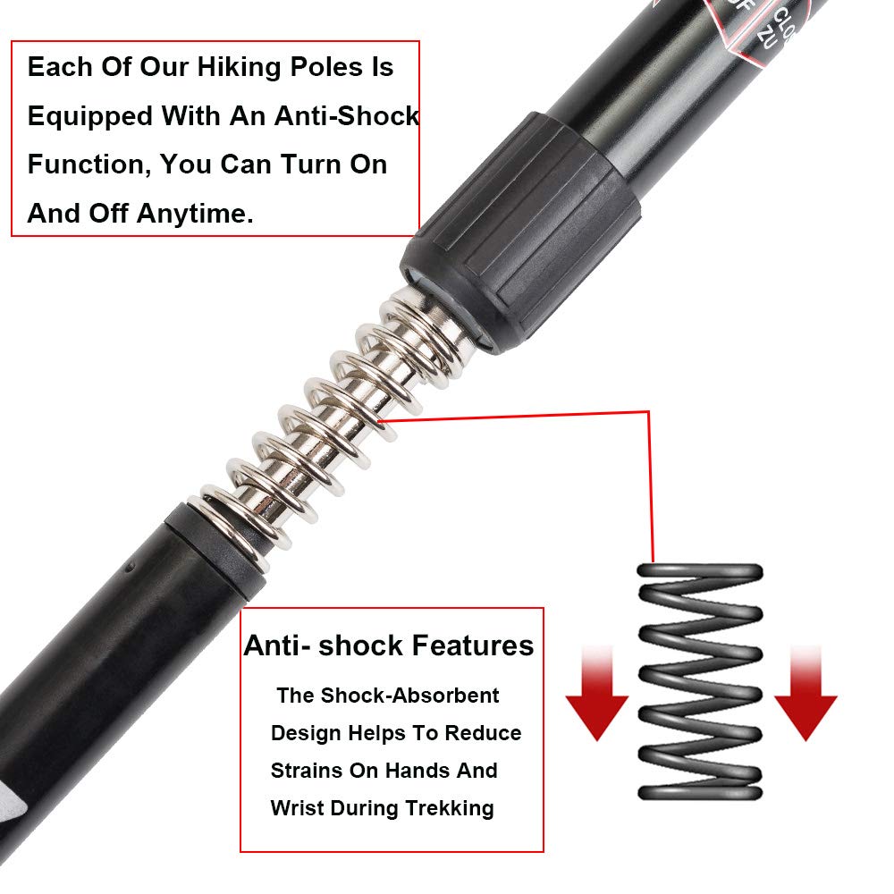Aihoye trekking poles ergonomic grip with moisture-absorbing handle for comfortable trekking.