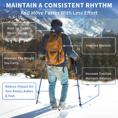 Aihoye Trekking Poles lightweight aluminum provide sturdy, easy-to-carry support.