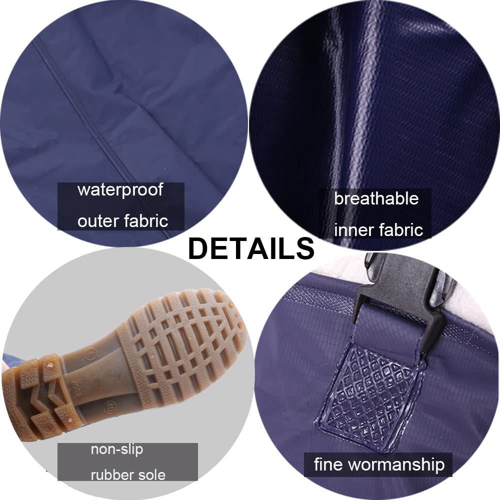 Aikelai waders boot area highlighting non-slip sole and thick rubber boots