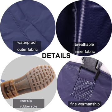 Aikelai waders boot area highlighting non-slip sole and thick rubber boots