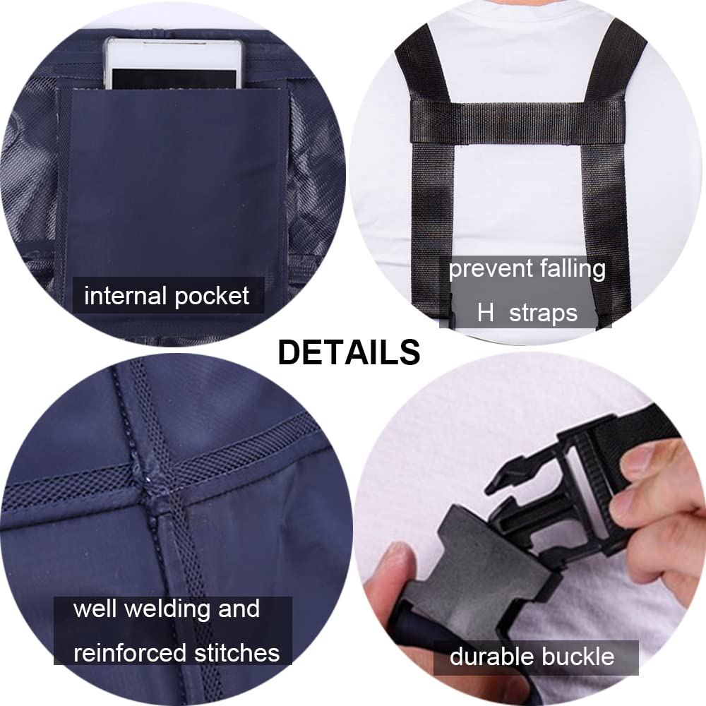 Aikelai waders side view with adjustable chest suspenders for a secure fit