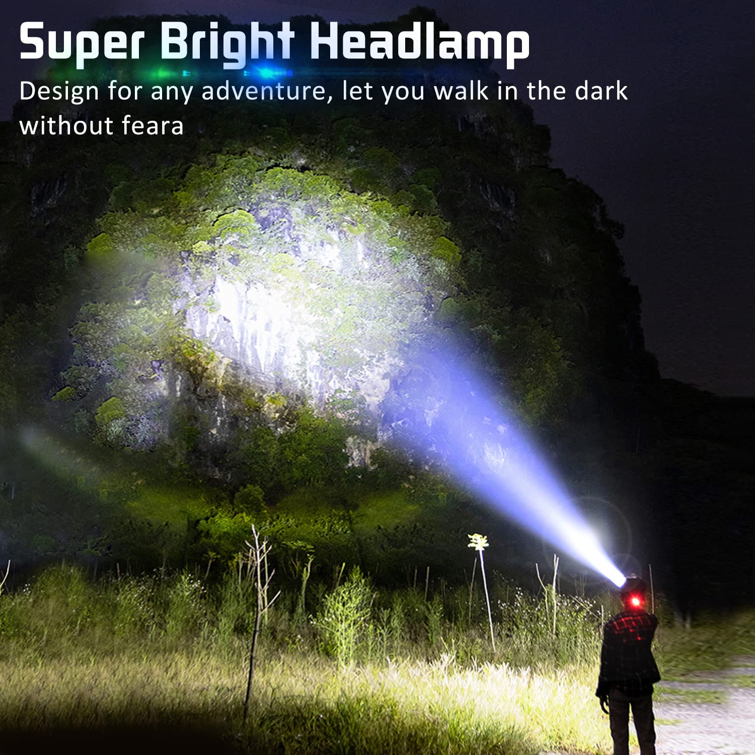 Aikertec headlamp with motion sensor control for hands-free lighting