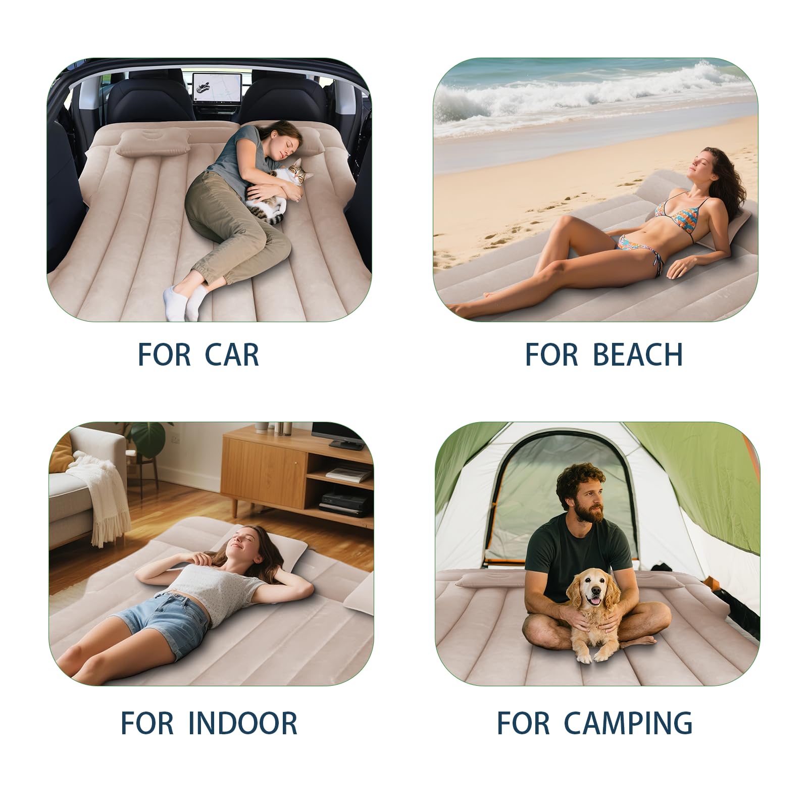 AIKIDS car air mattress folds compactly for easy storage after camping trips.