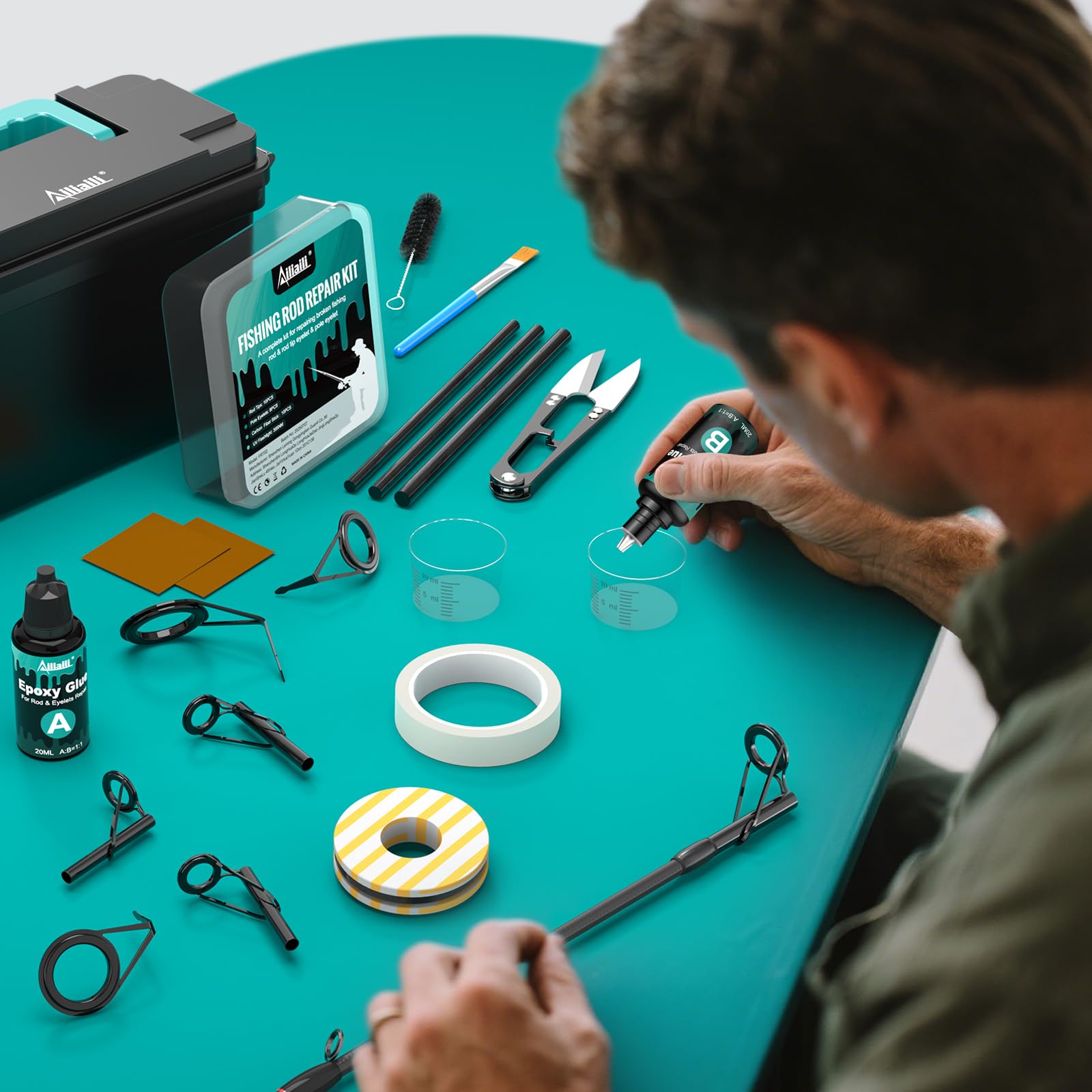 Storage box with the complete Ailiaili repair kit