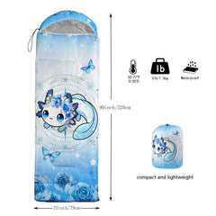 AILONEN Kawaii Aoloxal sleeping bag waterproof outer fabric keeps you dry during rain.