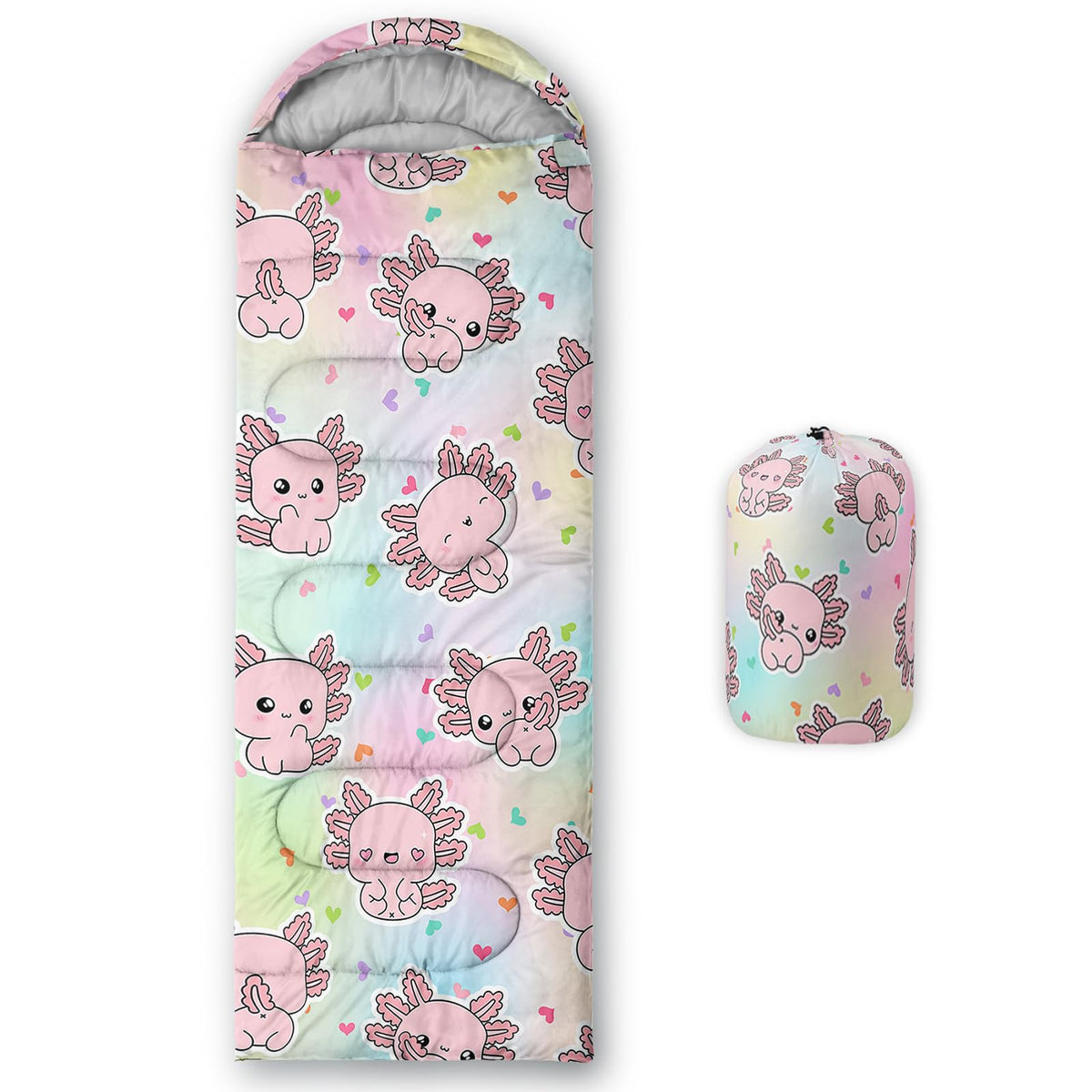 AILONEN axolotl sleeping bag outer fabric keeps you dry during unexpected rain on camping trips.