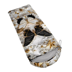 AILONEN butterfly sleeping bag open reveals spacious 31W x 90L interior for comfortable nights.