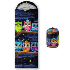 AILONEN camping sleeping bag with owl 3D pattern for family camping