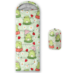 AILONEN frog camping sleeping bag front view—lightweight and portable for outdoor trips