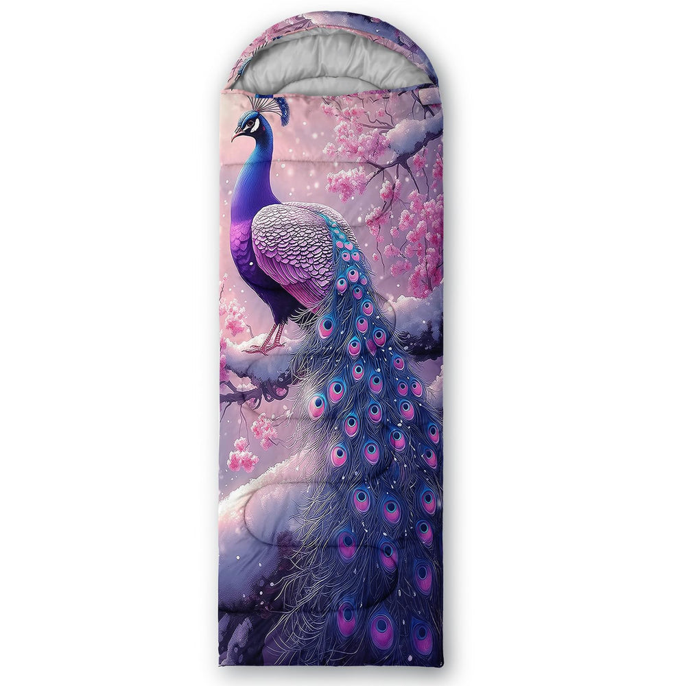 AILONEN Pink Peacock sleeping bag carrying bag enables simple transport and organization.