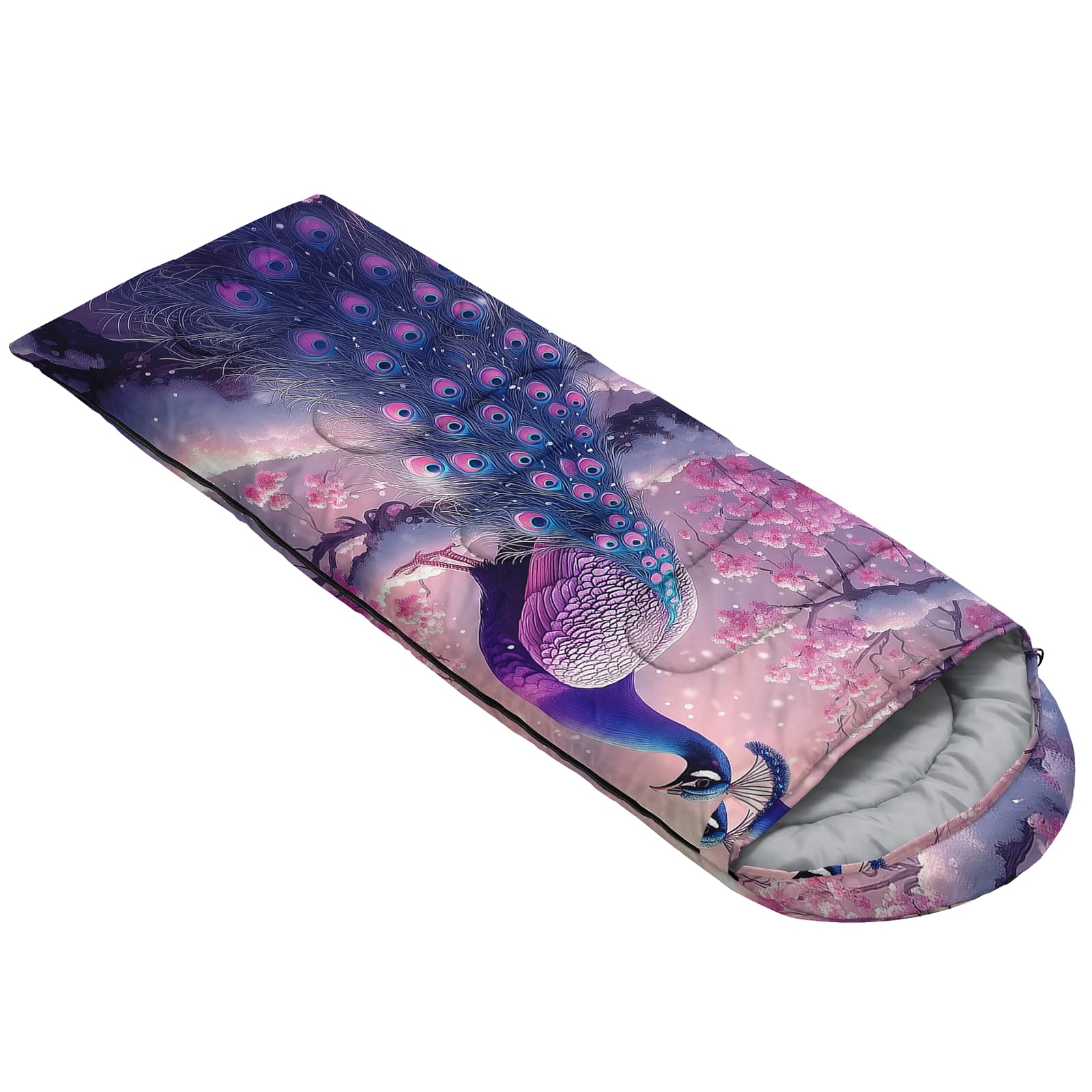 AILONEN Pink Peacock sleeping bag easy-clean option supports quick maintenance after outings.