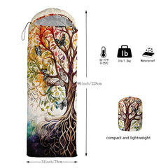 AILONEN Tree of Life sleeping bag packaging demonstrates portability