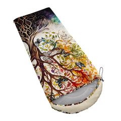 AILONEN Tree of Life sleeping bag with vibrant pattern aesthetics