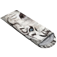 AILONEN White Tiger sleeping bag packaging indicates compact 3lb weight
