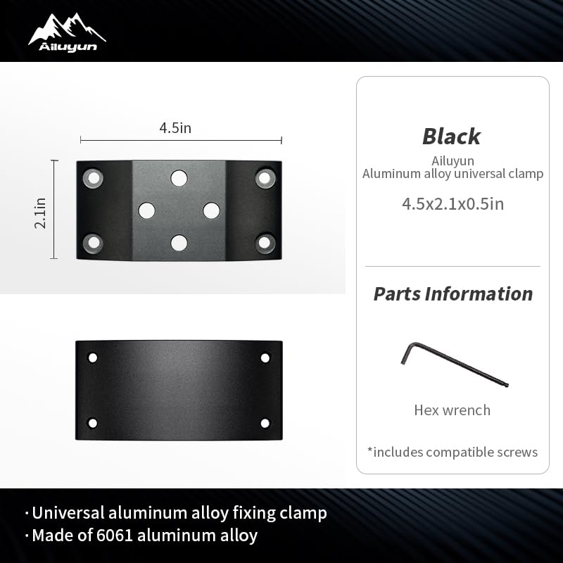 AILUYUN overlanding setup with awning mount using the clamp kit on a roof rack