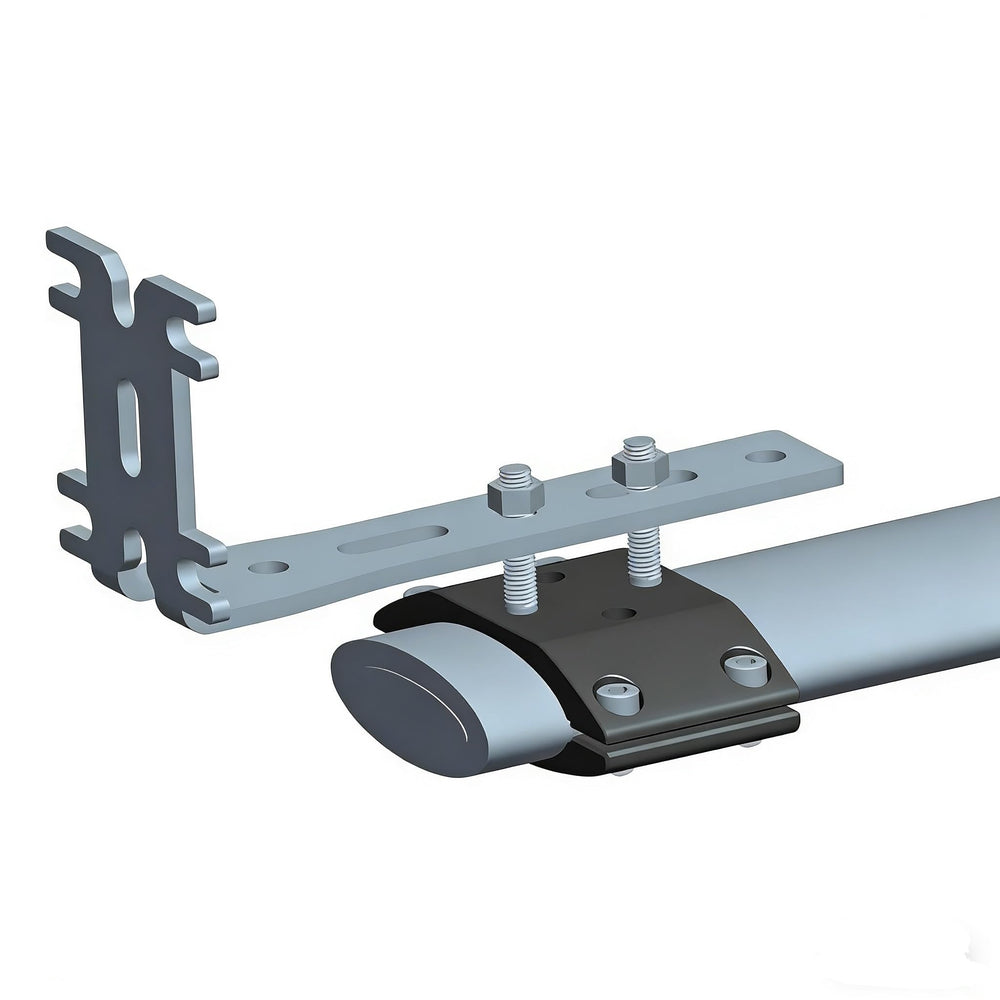 AILUYUN universal clamp closeup on slotless crossbar showing two-plate design for secure mounts