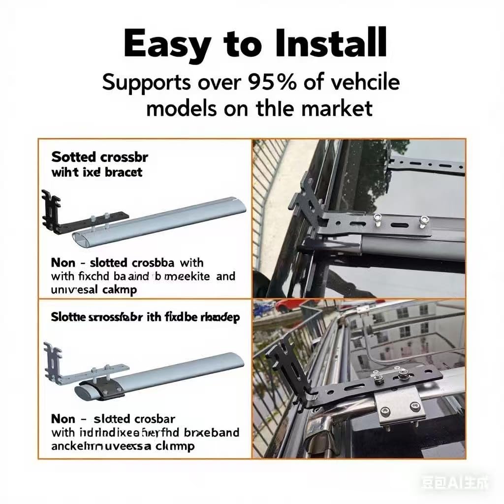 AILUYUN universal clamp compatible with round, oval, and square crossbars