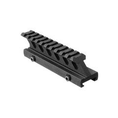 AIM Sports High Profile 5.0-Inch Picatinny riser elevates optic height for AR/MSR aiming.