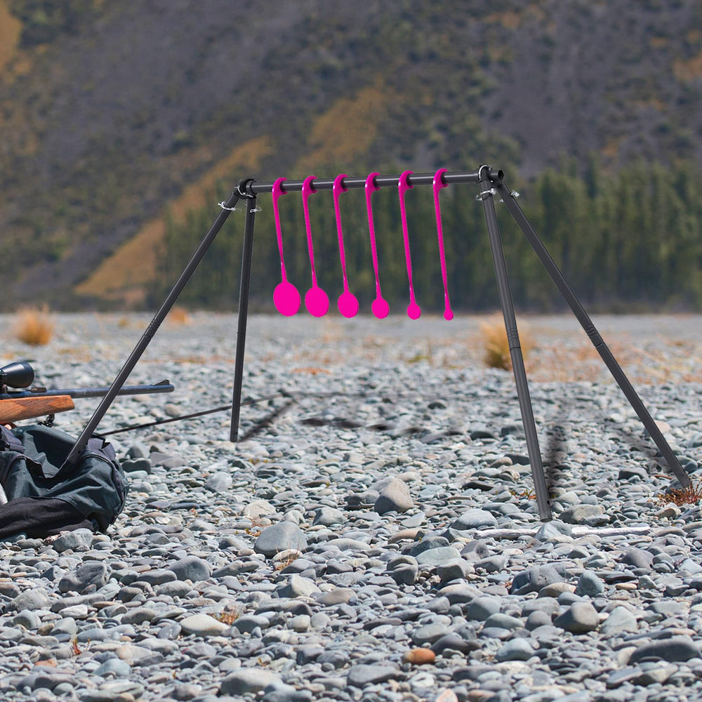 Aimax Outdoor assembled stand demonstrates quick deployment for range sessions.