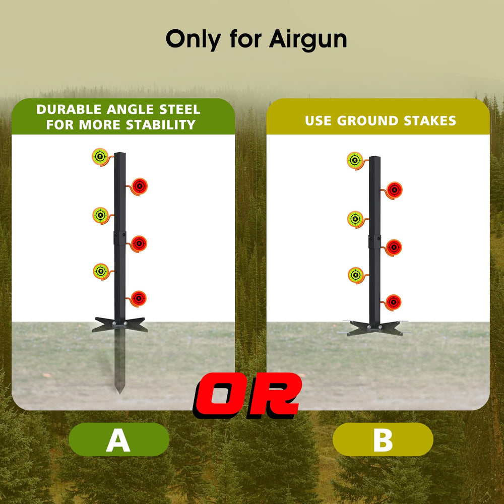 Aimax Outdoor Dueling Tree detachable sections for easy transport and storage.