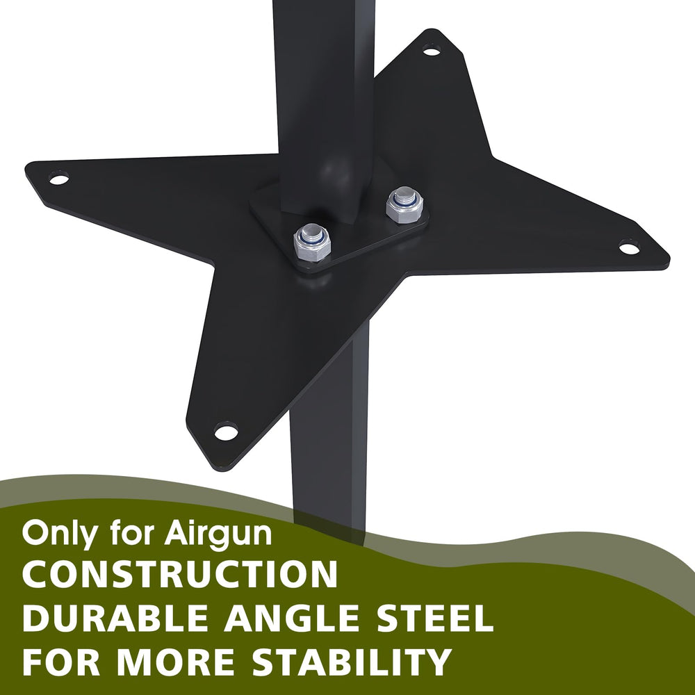 Aimax Outdoor Dueling Tree ground stakes setup shows versatile anchoring for stable outdoor sessions.