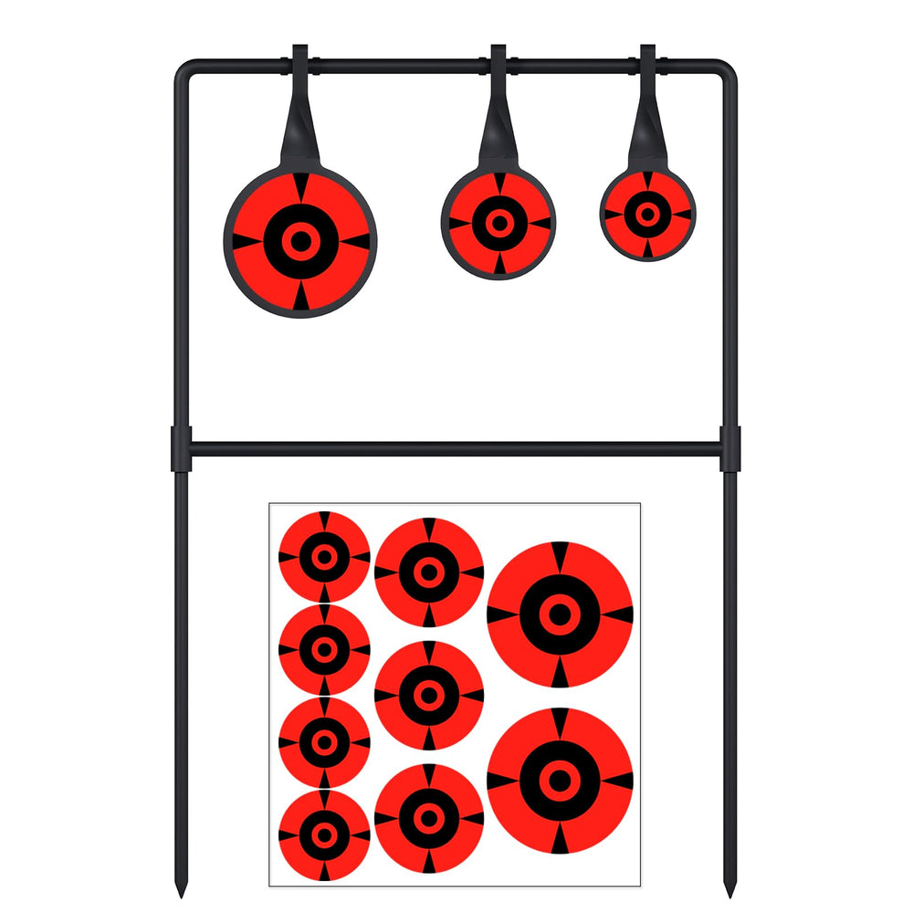 Aimax Outdoor spinner target durability: rugged steel withstands weather for outdoor practice.