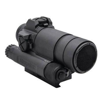 Aimpoint CompM4s killFlash ARD and lens covers reduce glare and protect optics.
