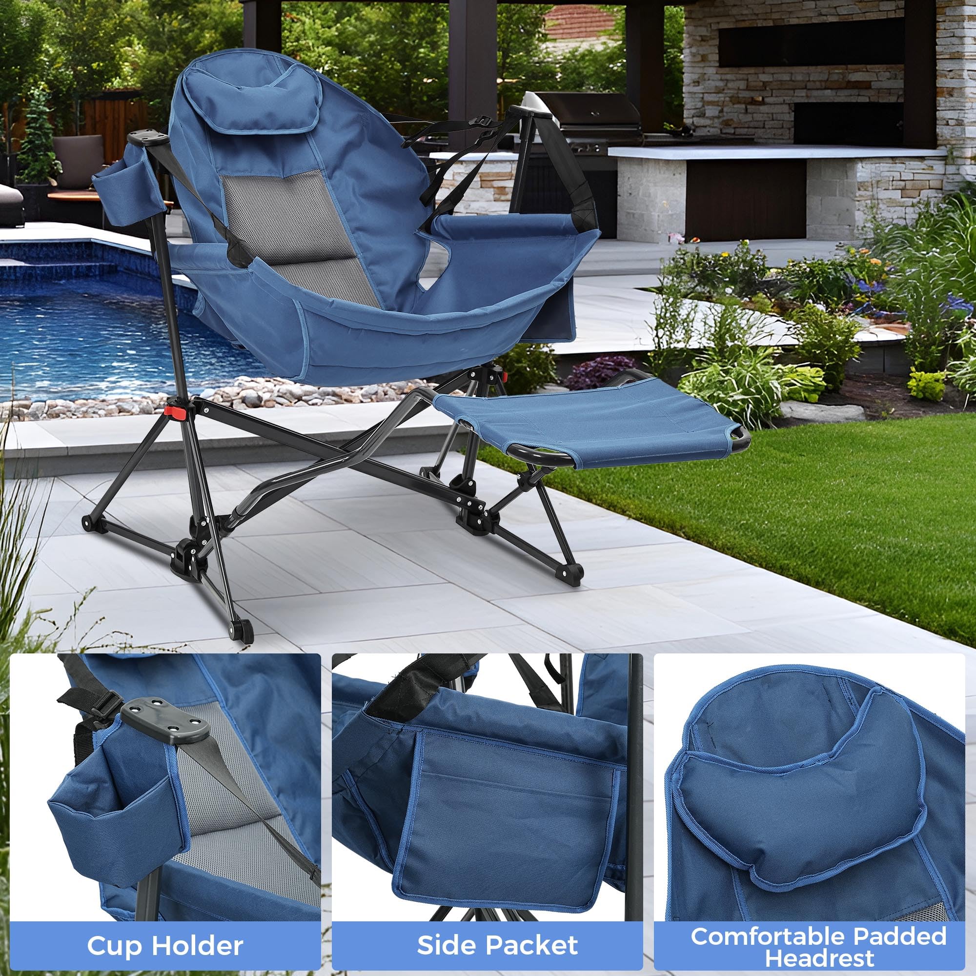 Ainfox Hammock Chair folded compact for portable storage.