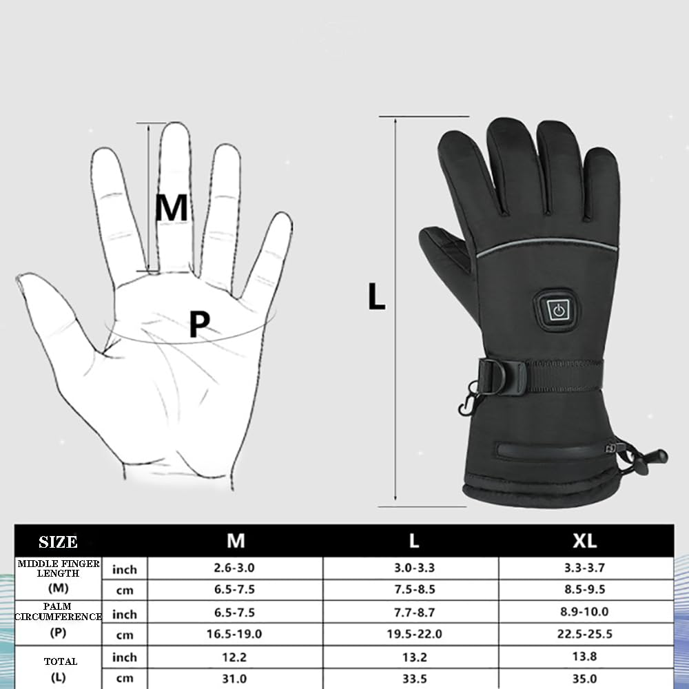 Ainid heated gloves back view with heat-reflective strip for safety
