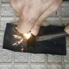 Easy ignition with flint, steel, or magnesium rod for outdoor bushcraft.