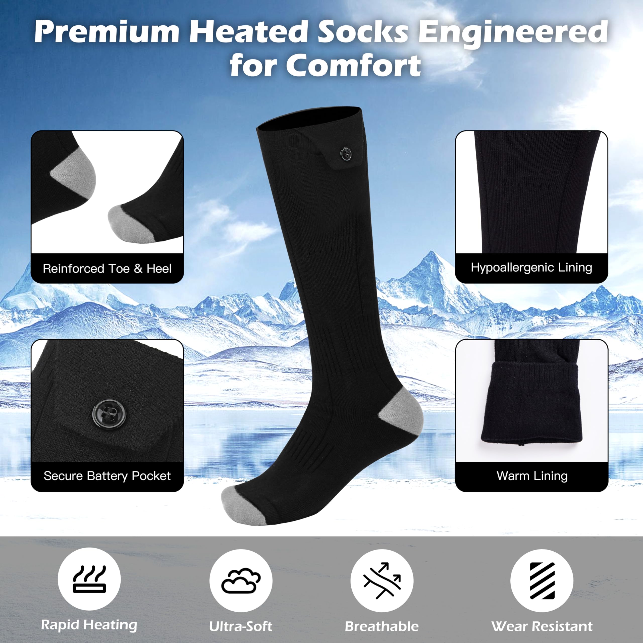 AiQiKang windproof and water-resistant design helps feet stay dry in harsh weather.
