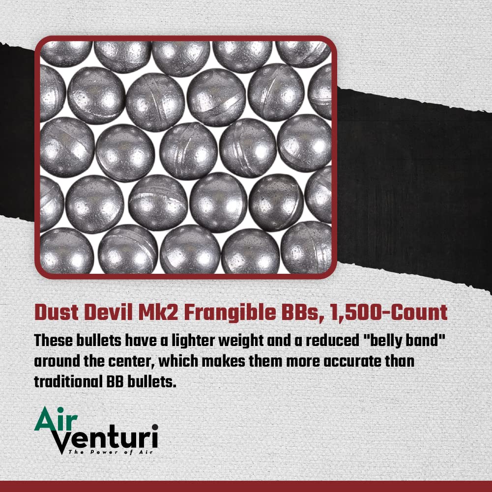 Close-up of frangible BB bullets showing lead-free construction