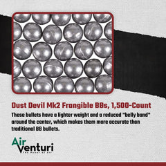 Close-up of frangible BB bullets showing lead-free construction