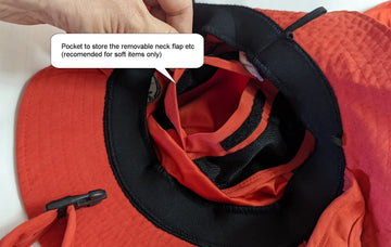 airSUP red bucket hat with chin strap